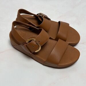 Fitflop Brown Sandals with Gold Buckle